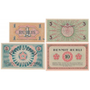 Łotwa, 1, 3, 5 i 10 Rubli 1919 - zestaw (4szt)