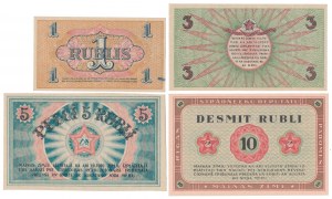 Lettonie, Conseils des députés ouvriers de Riga, 1-10 Rubli 1919 - set (4pcs)