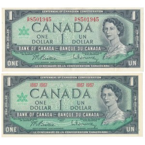 Kanada, 2x 1 Dollar 1967 - dwie odmiany (2szt)