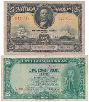 Lettonie, 2x 25 Latu 1928-1938 - set (2pcs)