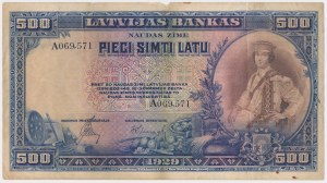 Latvia, 500 Latu 1929