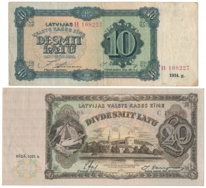 Latvia, 10 and 20 Years 1934-1935 - set (2pcs)