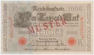 MUSTER, Allemagne, 1 000 Mark 1910