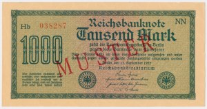 MUSTER, Allemagne, 1 000 Mark 1922