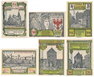 Myslibórz [Soldin], du 25 pfg au 2 mk 1921 - avec numérateur (6pcs)