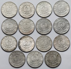 Piłsudski 10 zloty 1935-1937 - set (15pcs)
