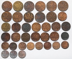 1-5 pennies 1923-1939 - set (37pcs)