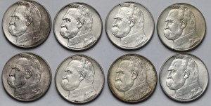 Piłsudski 10 zloty 1939 - set (8 pcs)