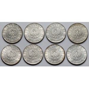 Piłsudski 10 złotych 1939 - zestaw (8szt)