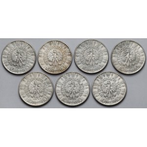 Piłsudski 10 złotych 1934 - zestaw (7szt)