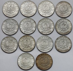Piłsudski 10 zloty 1935-1937 - set (14pcs)