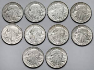 Tête de femme 5 or 1932-1934 - set (10pcs)