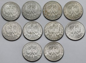 Tête de femme 5 or 1932-1934 - set (10pcs)