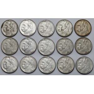 Piłsudski 10 złotych 1936-1937 - zestaw (15szt)