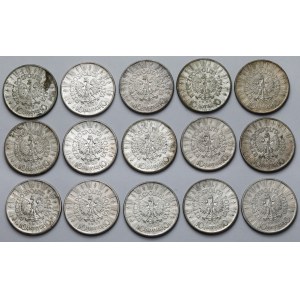 Piłsudski 10 złotych 1936-1937 - zestaw (15szt)
