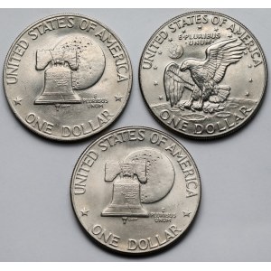 USA, 1 dolar 1974-1976 - zestaw (3szt)