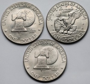 USA, $1 1974-1976 - set (3pc)