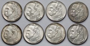 Piłsudski 10 zloty 1939 - set (8 pcs)