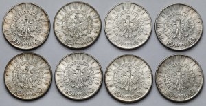 Piłsudski 10 zloty 1939 - set (8 pcs)