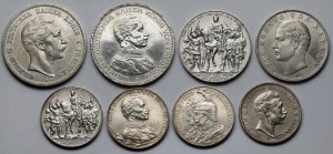 Germany, Prussia, 2-5 marks 1901-1913 - set (8pcs)