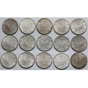 Piłsudski 10 złotych 1935-1937 - zestaw (15szt)