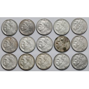 Piłsudski 10 złotych 1935-1937 - zestaw (15szt)
