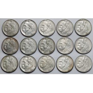 Piłsudski 10 złotych 1935-1936 - zestaw (15szt)