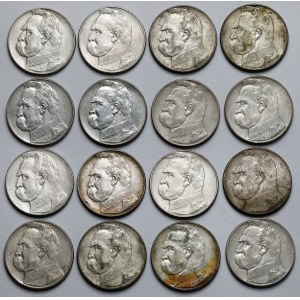 Piłsudski 10 złotych 1935-1937 - zestaw (16szt)