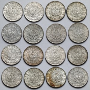 Piłsudski 10 złotych 1935-1937 - zestaw (16szt)