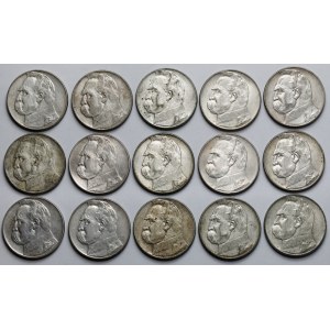 Piłsudski 10 złotych 1935-1936 - zestaw (15szt)