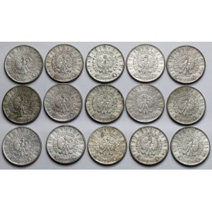 Piłsudski 10 złotych 1935-1936 - zestaw (15szt)