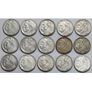Piłsudski 10 złotych 1935-1937 - zestaw (15szt)
