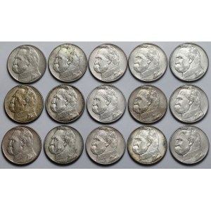 Piłsudski 10 złotych 1935-1936 - zestaw (15szt)