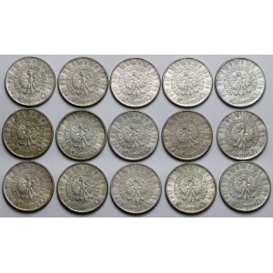 Piłsudski 10 złotych 1935-1936 - zestaw (15szt)