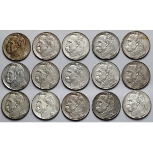 Piłsudski 10 złotych 1935-1937 - zestaw (15szt)