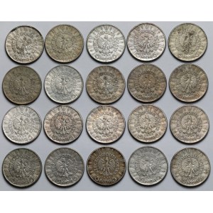 Piłsudski 5 złotych 1934-1936 - zestaw (20szt)