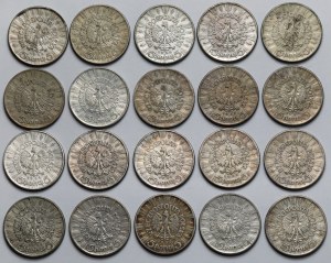 Piłsudski 5 zloty 1934-1936 - set (20pcs)