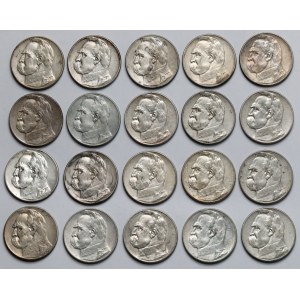 Piłsudski 5 złotych 1934-1936 - zestaw (20szt)