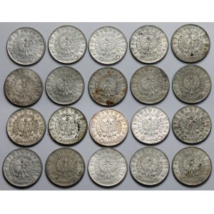 Piłsudski 5 złotych 1934-1936 - zestaw (20szt)