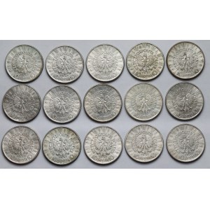 Piłsudski 10 złotych 1937 - zestaw (15szt)