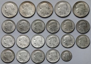 Tête de femme 2-10 or 1932-1934 - set (22pcs)