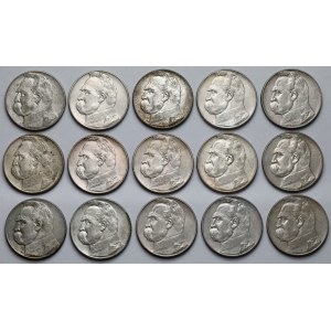 Piłsudski 10 złotych 1935-1937 - zestaw (15szt)