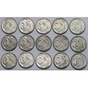 Piłsudski 10 złotych 1935-1937 - zestaw (15szt)