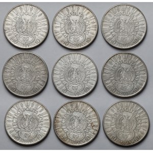 Strzelecki, Piłsudski 10 złotych 1934 - zestaw (9szt)