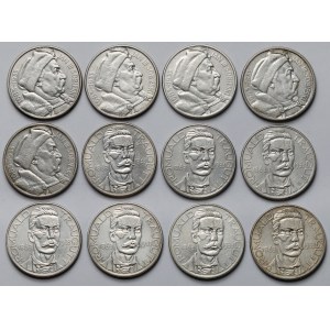 10 złotych 1933 Sobieski i Traugutt - zestaw (12szt)