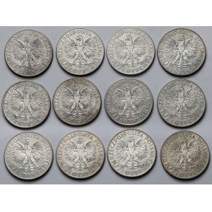 10 złotych 1933 Sobieski i Traugutt - zestaw (12szt)