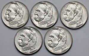 Piłsudski 5 zloty 1938 - set (5pcs)