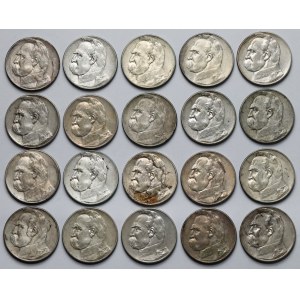 Piłsudski 5 złotych 1934-1936 - zestaw (20szt)