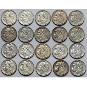 Piłsudski 5 złotych 1934-1936 - zestaw (20szt)