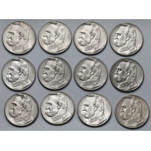 Strzelecki, Piłsudski 5 złotych 1934 - zestaw (12szt)
